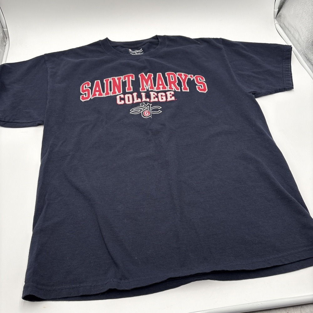 Saint Mary's College T-shirt Champion Mens Large Short Sleeves Navy Blue